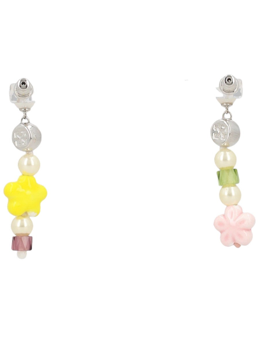 Off White - Beaded Drop Earrings off-white-beaded-drop-earrings-front-jpg