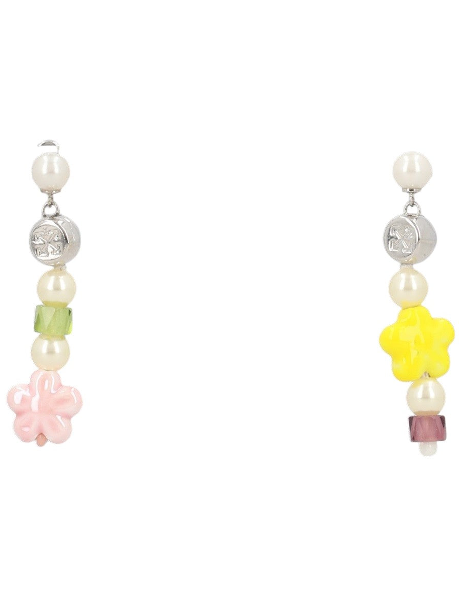 Off White - Beaded Drop Earrings off-white-beaded-drop-earrings-front-jpg