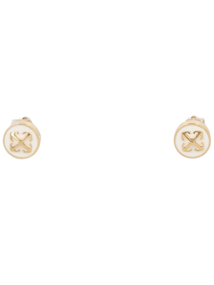 Off White - Round Arrow Stud Earrings off-white-round-arrow-stud-earrings-gold-front-jpg