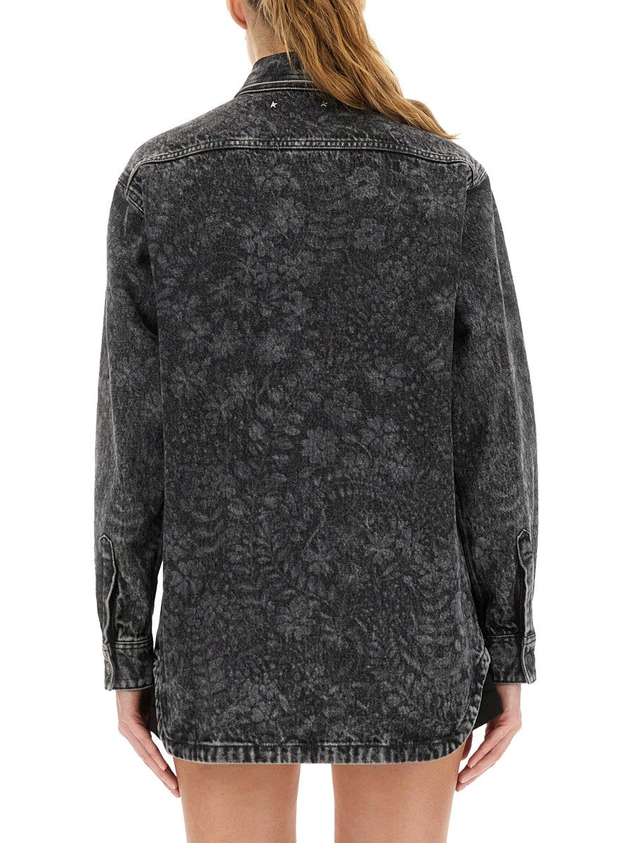 "OLLIE BOYFRIENS" SHIRT WITH LASER FLOWERS