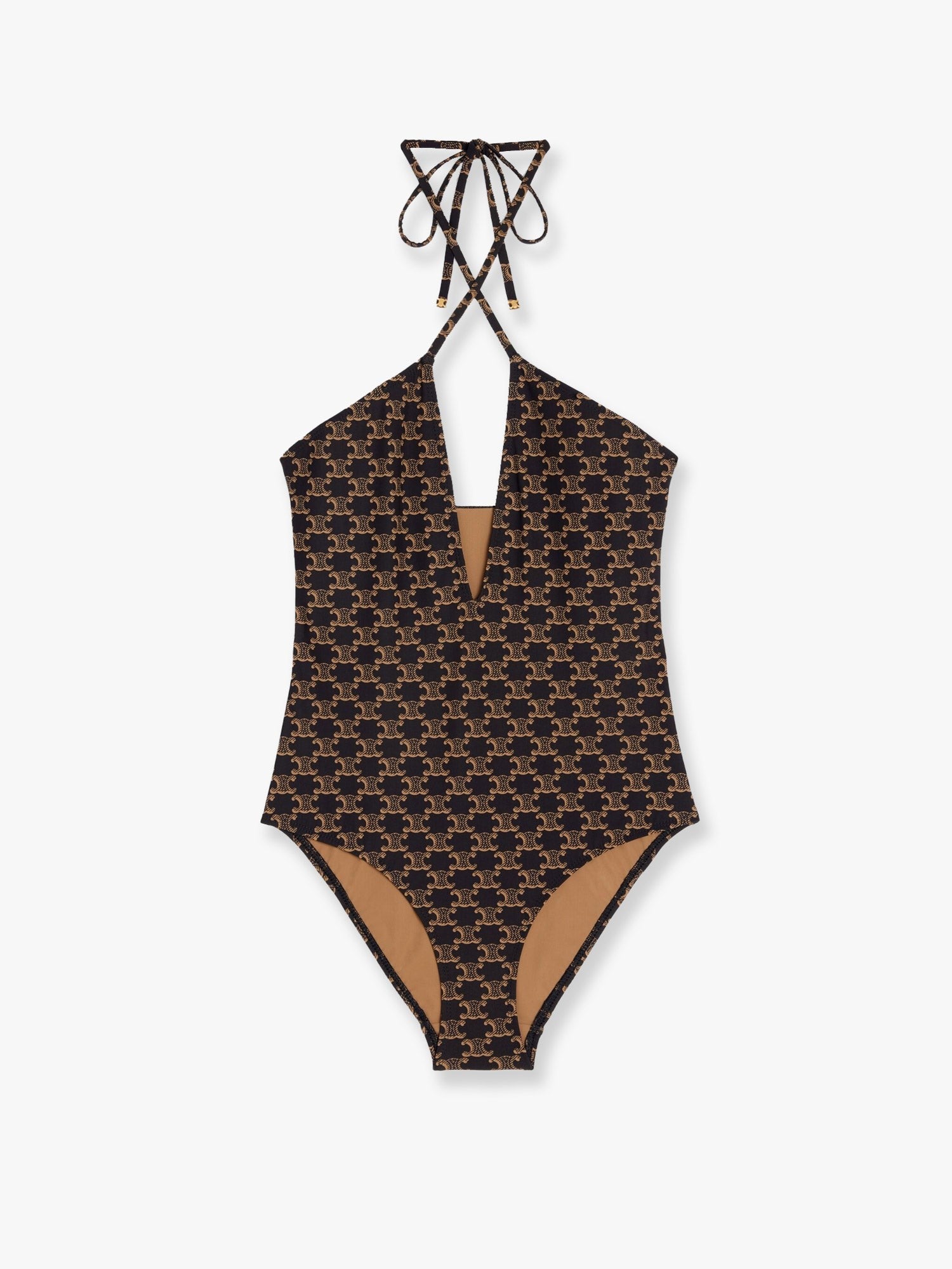 One-piece swimsuit with Triomphe motif
