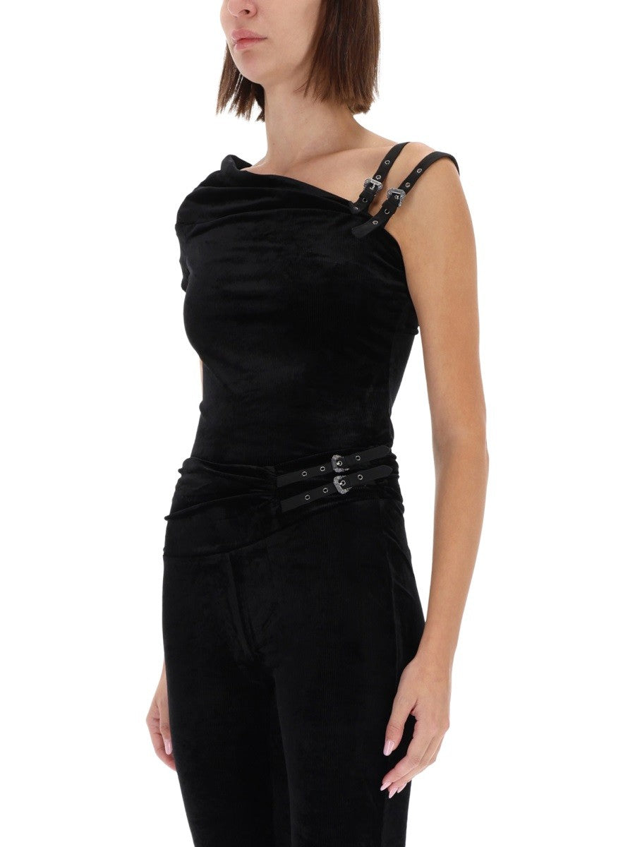 ONE-SHOULDER TOP WITH "BAROQUE" BUCKLE