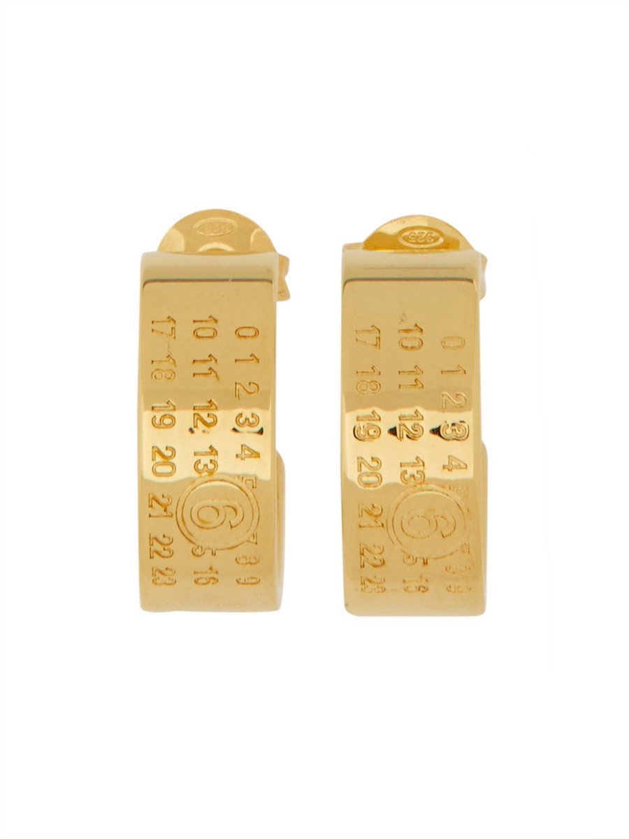 MM6 MAISON MARGIELA - Numeric Minimal Signature Hoop Earrings gold UNI