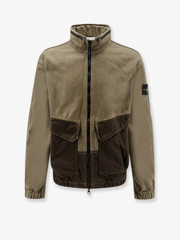 Stone Island - Organic cotton jacket with nylon hood