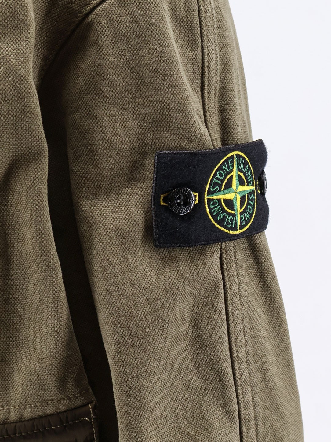 Stone Island - Organic cotton jacket with nylon hood