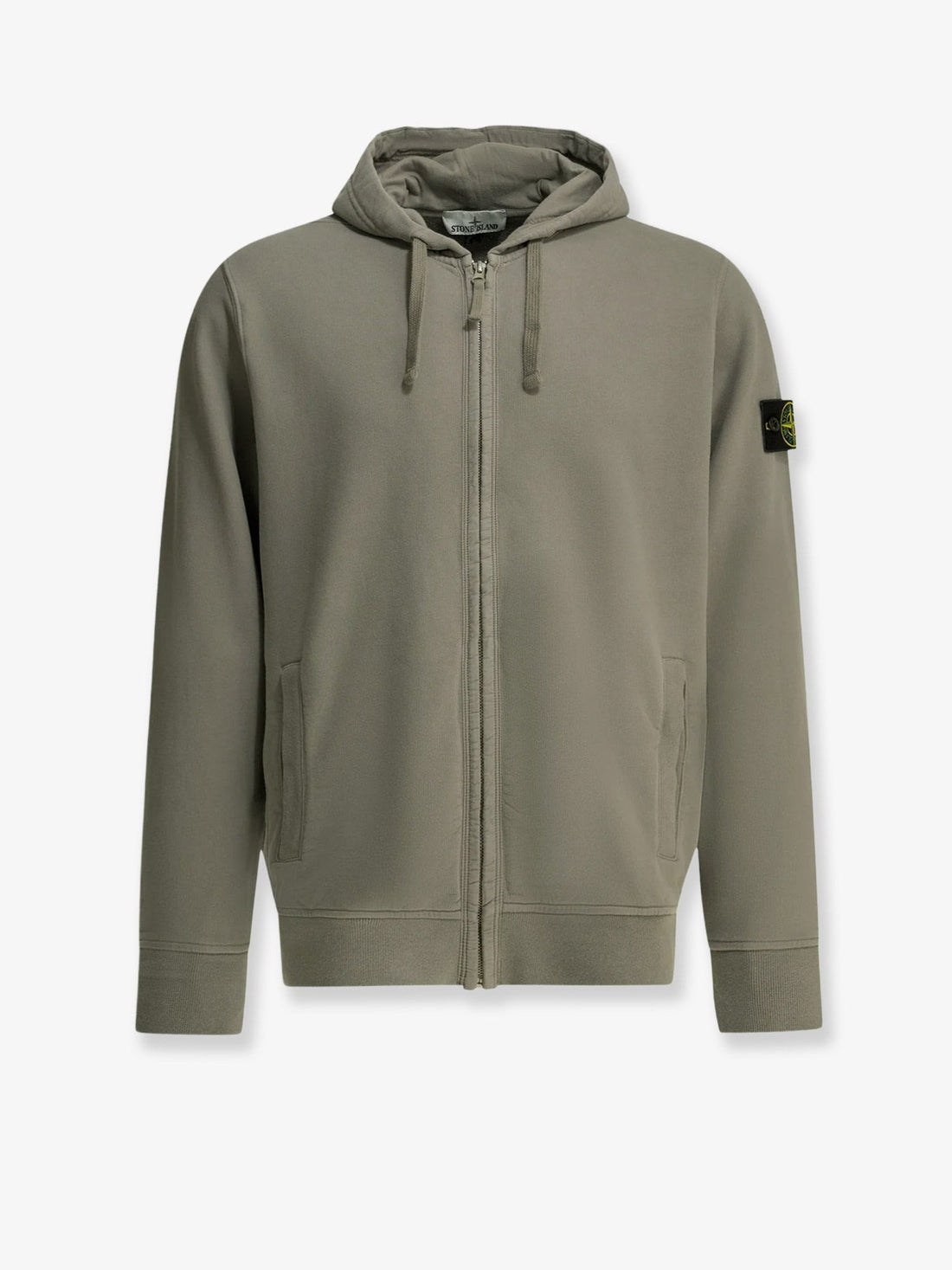 Stone Island - Organic cotton sweatshirt with lateral Logo patch Military green
