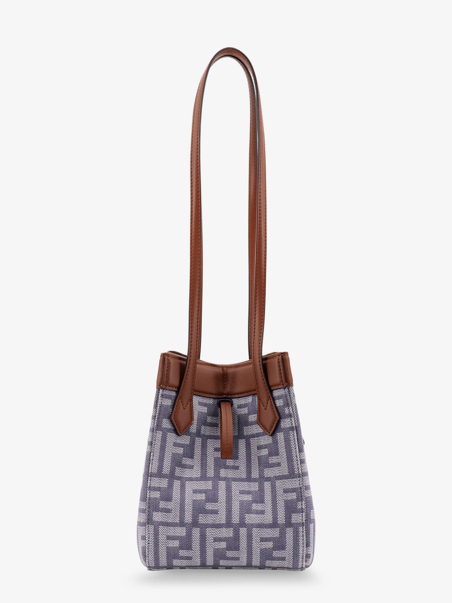 Origami mini FF Jacquard fabric and leather shoulder bag