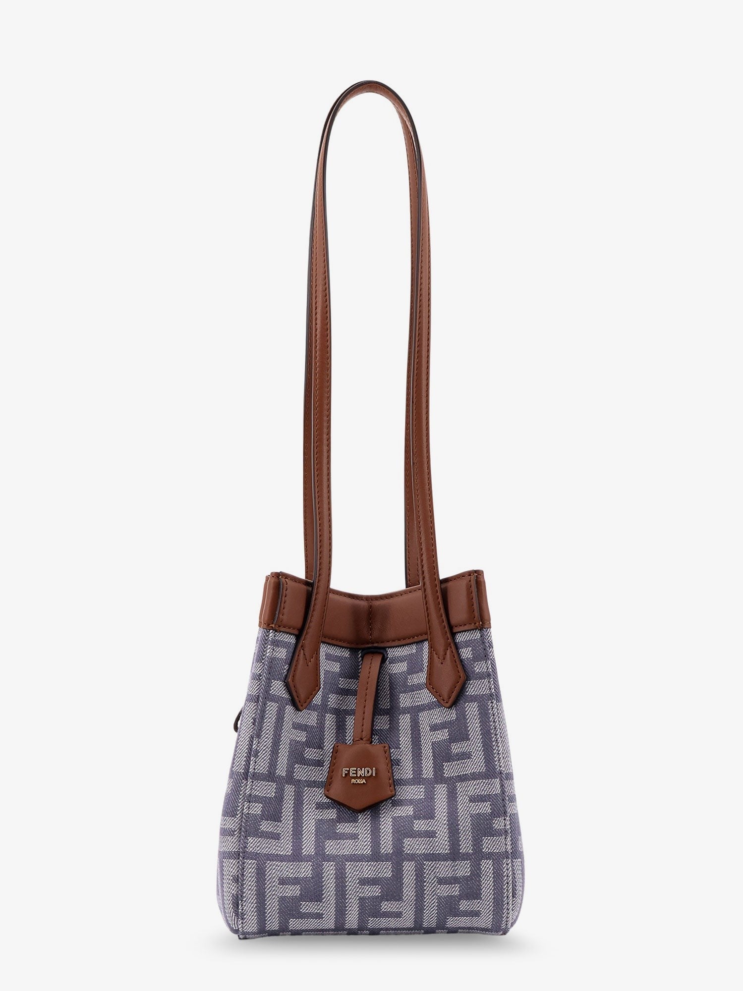Origami mini FF Jacquard fabric and leather shoulder bag