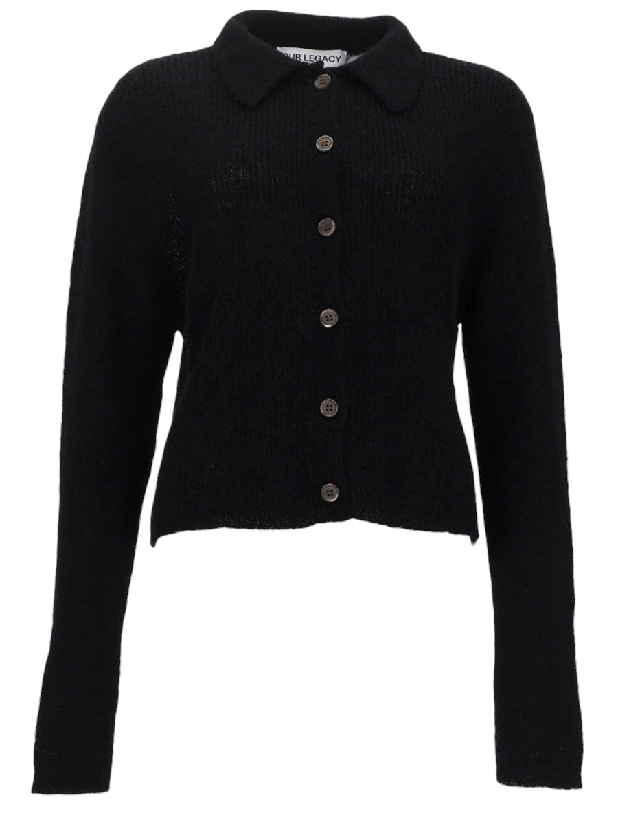Our Legacy - Mazzy Polo Sweater - Black our-legacy-mazzy-polo-sweater-black-front-jpg