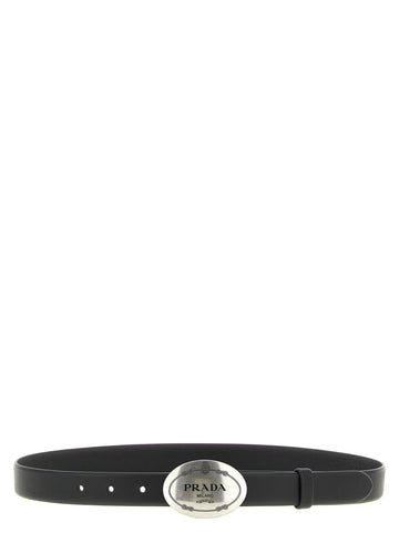 PRADA - Oval buckle belt Black