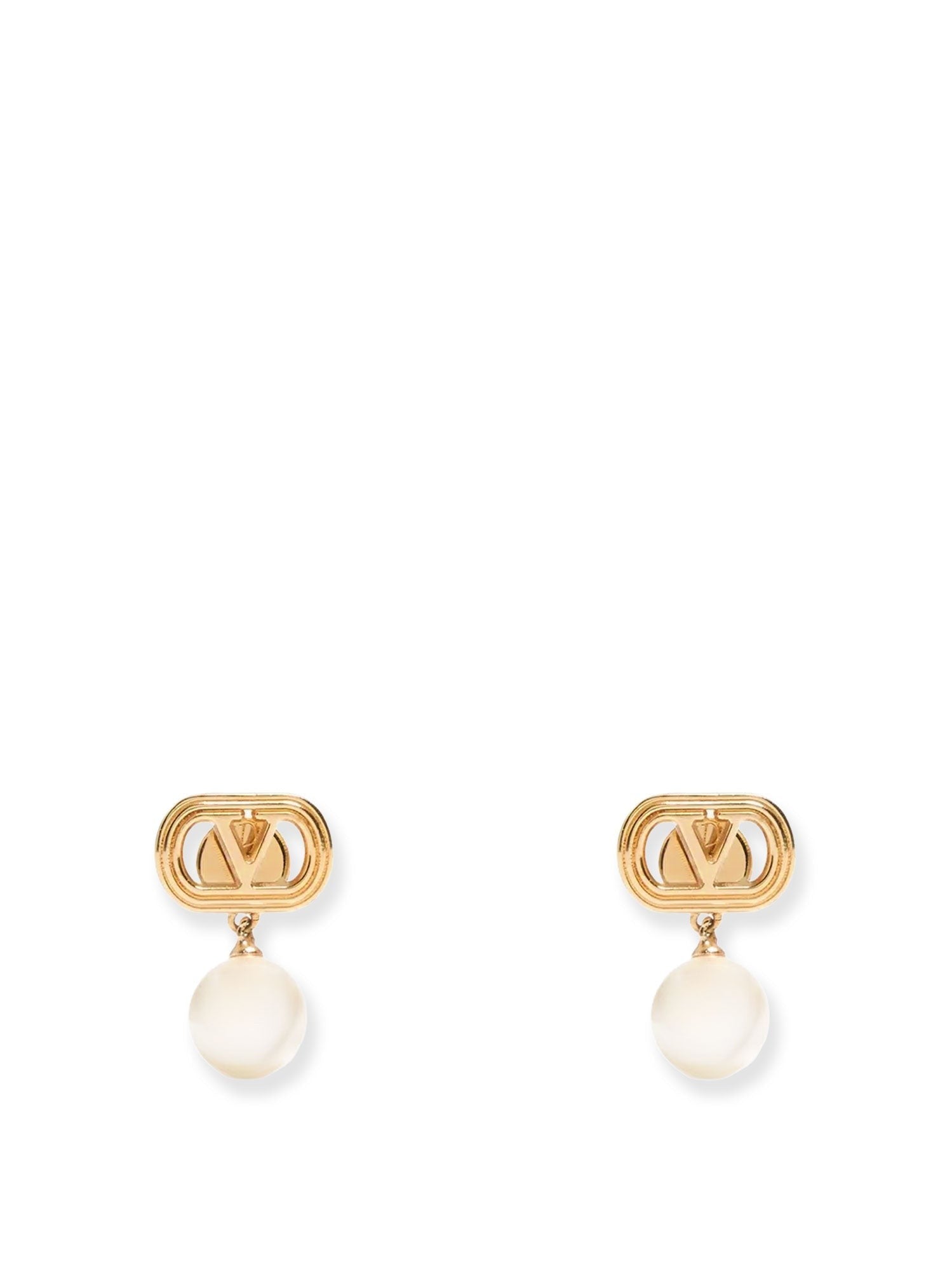 Ovalette metal earrings with Swarovski pearls