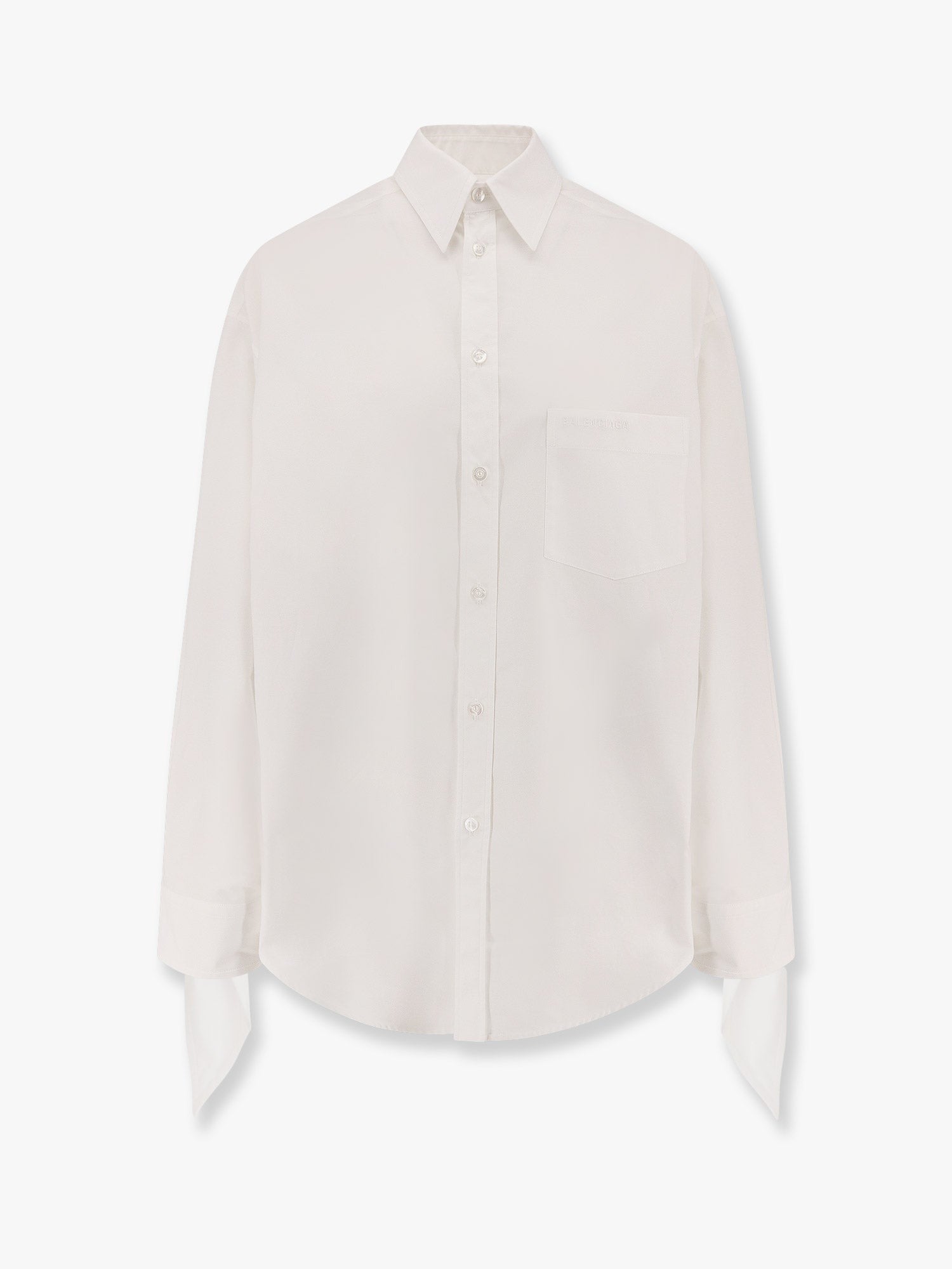 Oversize cotton shirt with knotted details