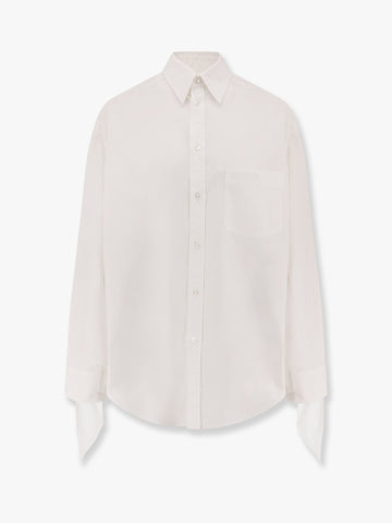 Oversize cotton shirt with knotted details