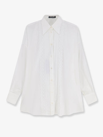 Dolce & Gabbana Oversize cotton shirt with laces profiles