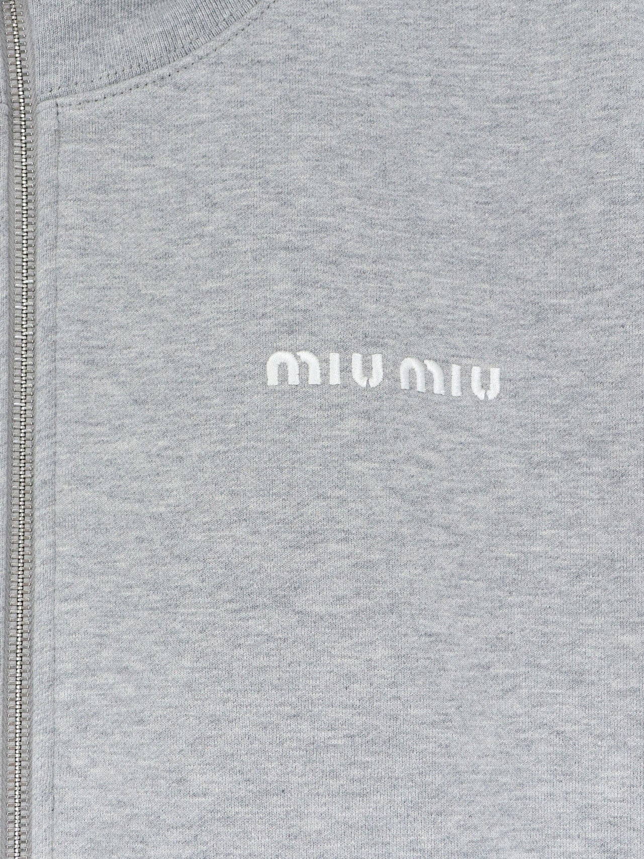 Miu Miu Miu Miu - Oversize cotton sweatshirt with zip closure