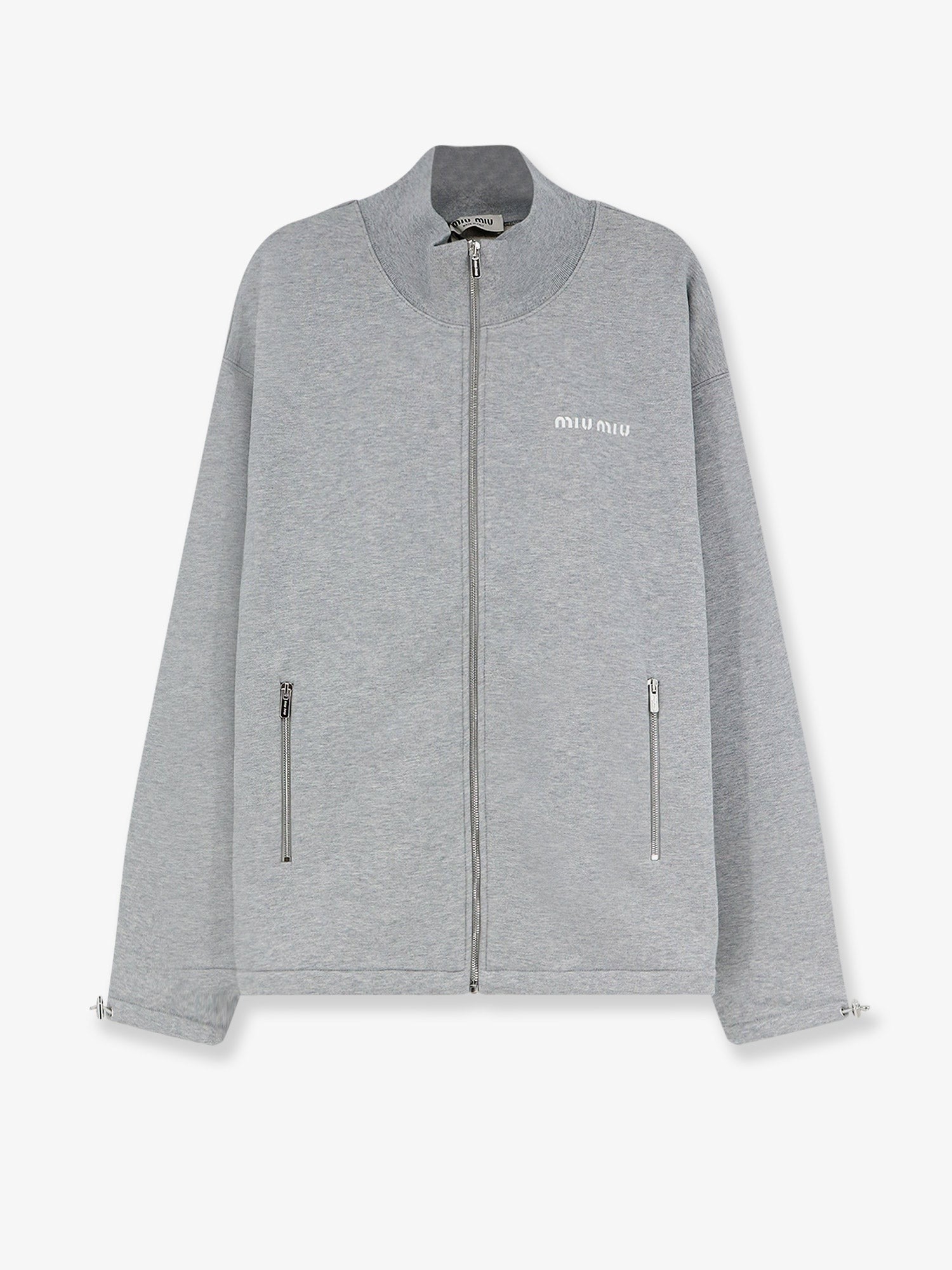 Miu Miu Miu Miu - Oversize cotton sweatshirt with zip closure