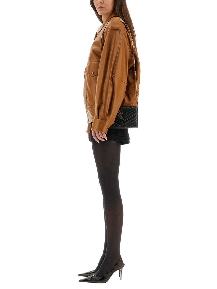 Saint Laurent Saint Laurent - OVERSIZED LEATHER JACKET