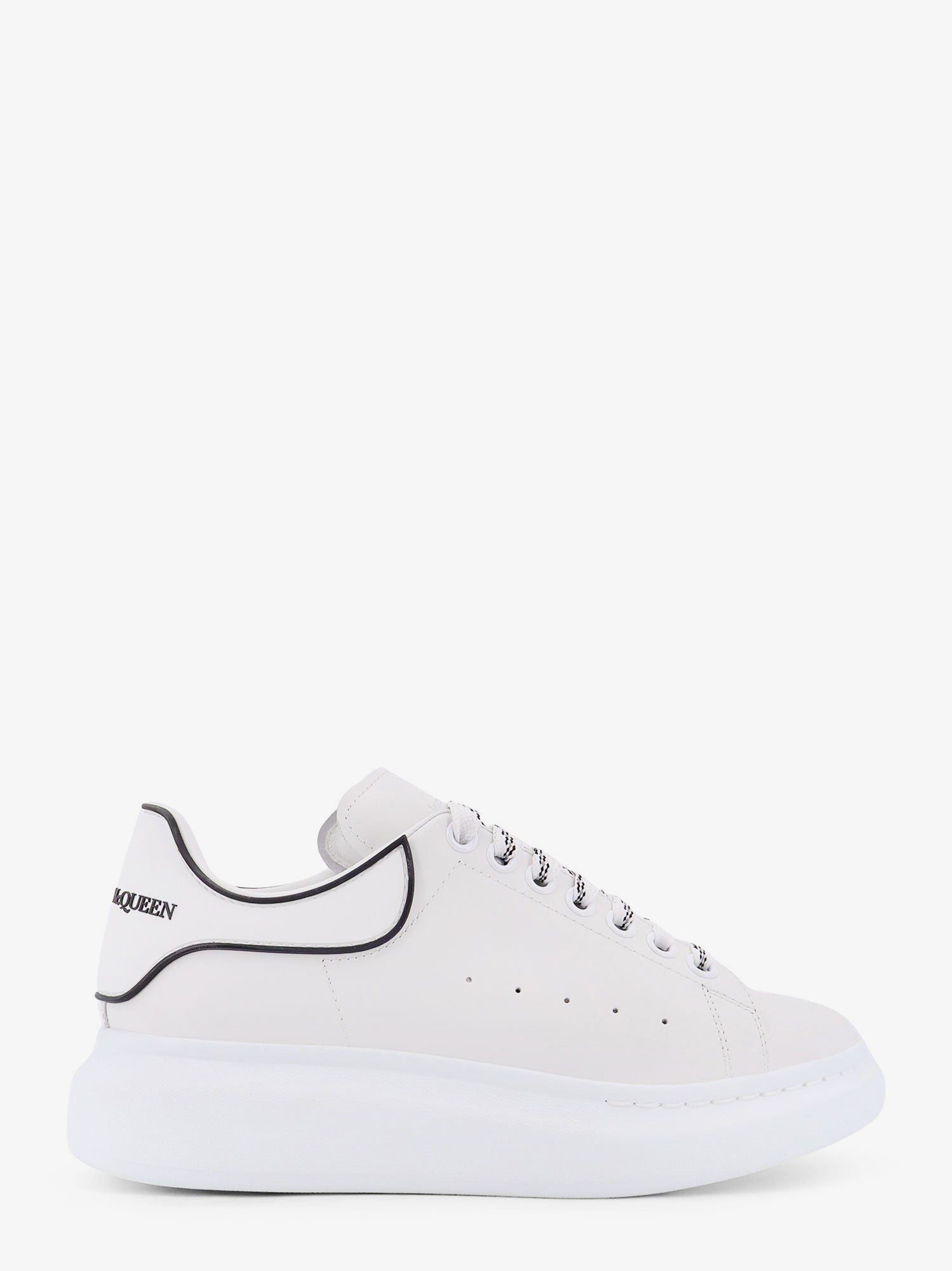 Alexander Mcqueen Alexander McQueen White Black Oversized Low-Top Leather Sneakers