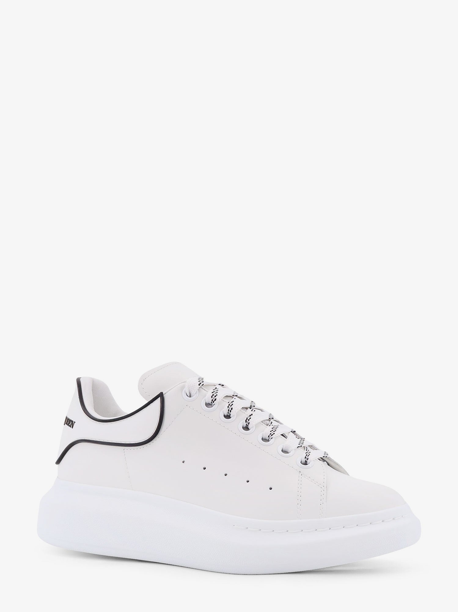 Alexander Mcqueen Alexander McQueen White Black Oversized Low-Top Leather Sneakers