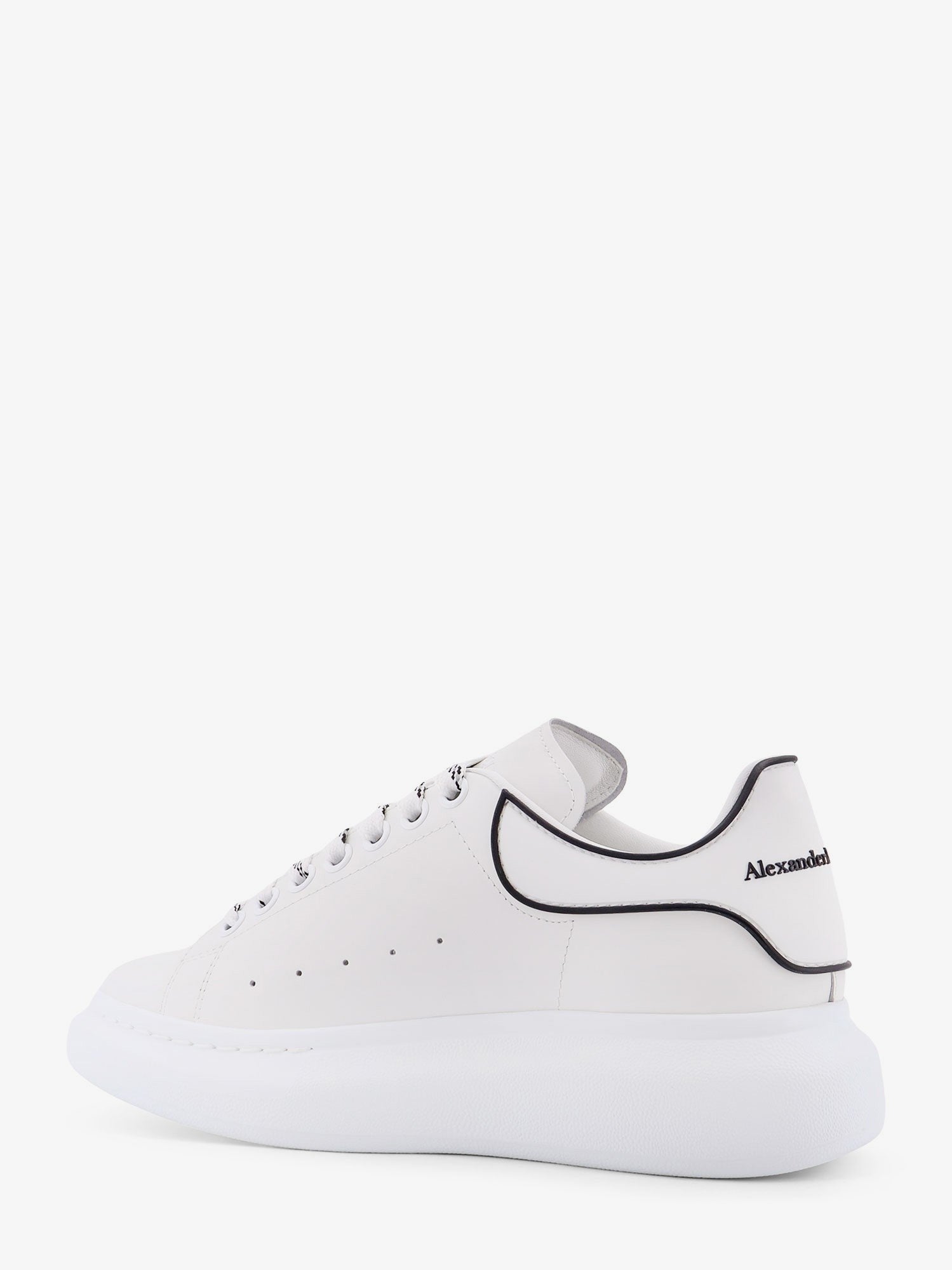 Alexander Mcqueen Alexander McQueen White Black Oversized Low-Top Leather Sneakers