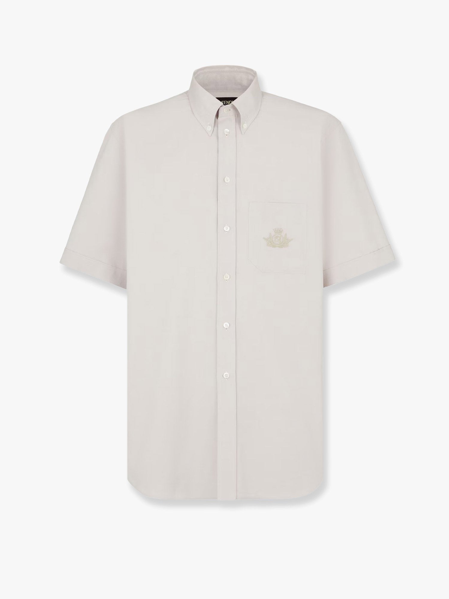 Oxford shirt with fendi crest embroidery