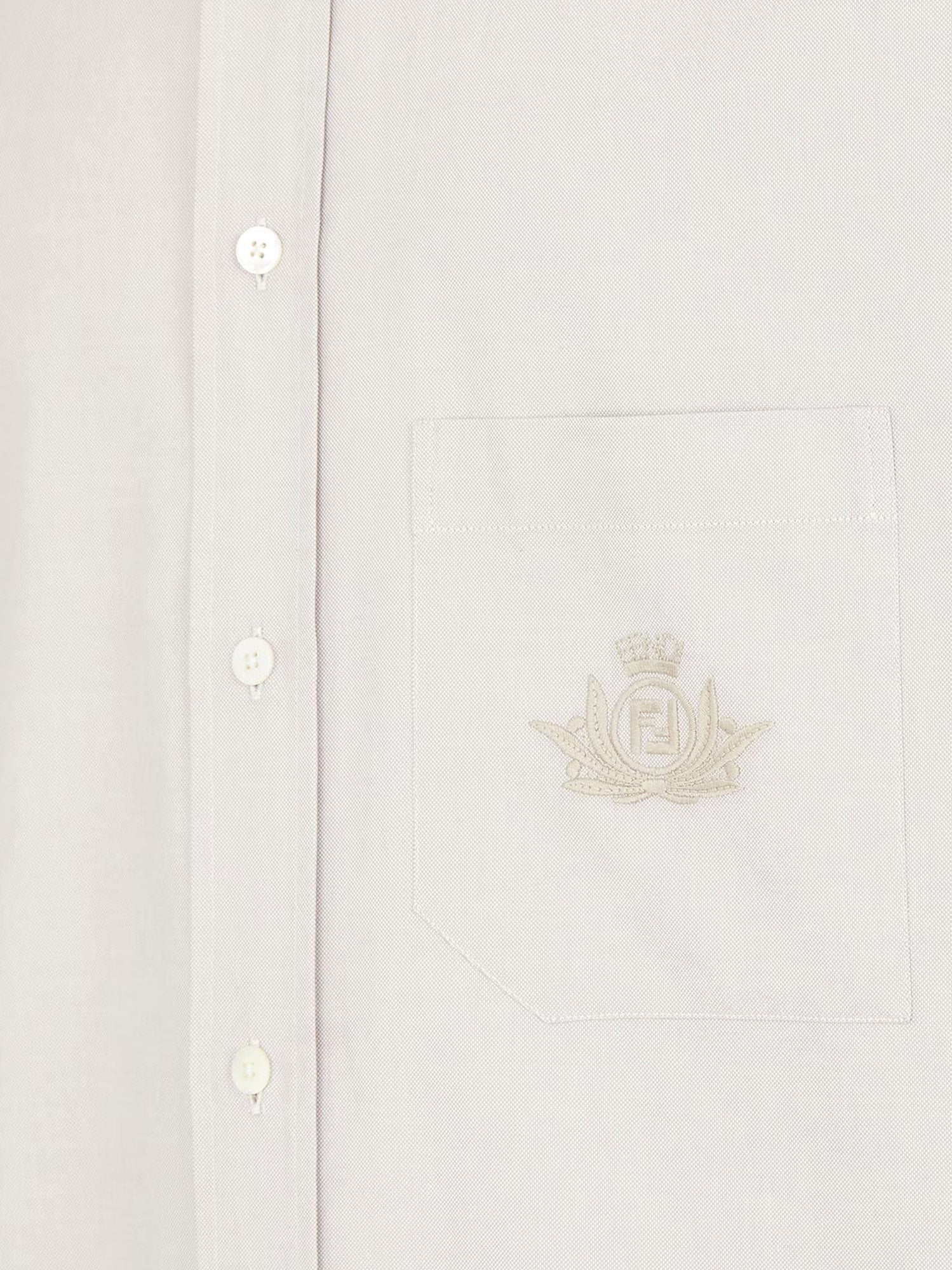 Oxford shirt with fendi crest embroidery