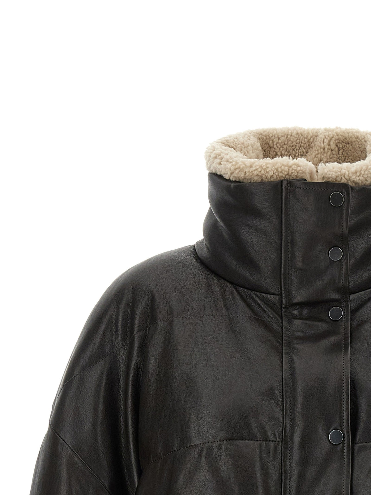 Brunello Cucinelli - Padded leather jacket padded-leather-jacket
