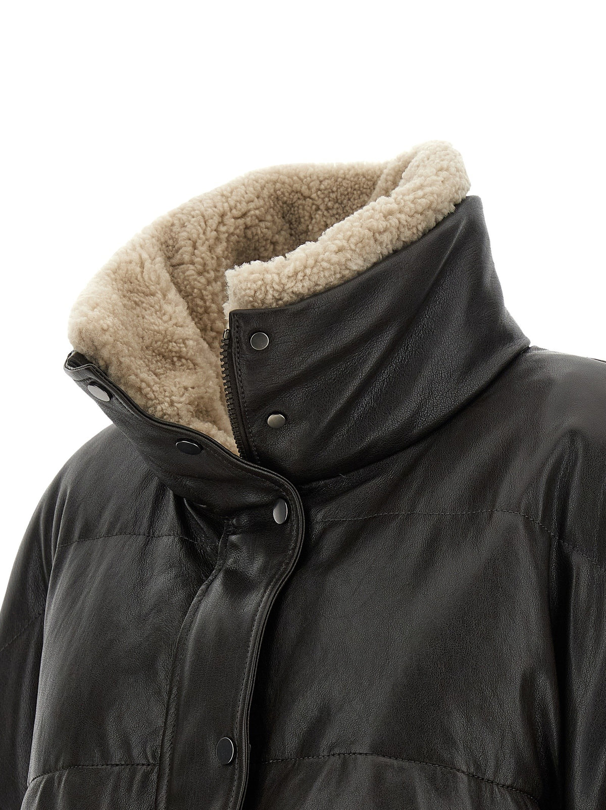 Brunello Cucinelli - Padded leather jacket padded-leather-jacket_2088b661-6d46-4379-a359-0c0e66d5f0a8
