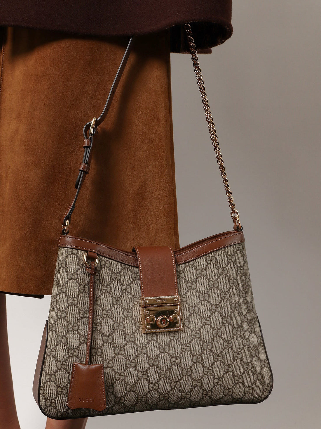 Padlock Supreme GG fabric and leather shoulder bag