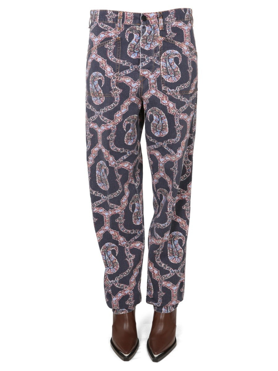 PAISLEY DENIM PANTS