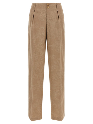 Etro - Paisley jacquard pants beige