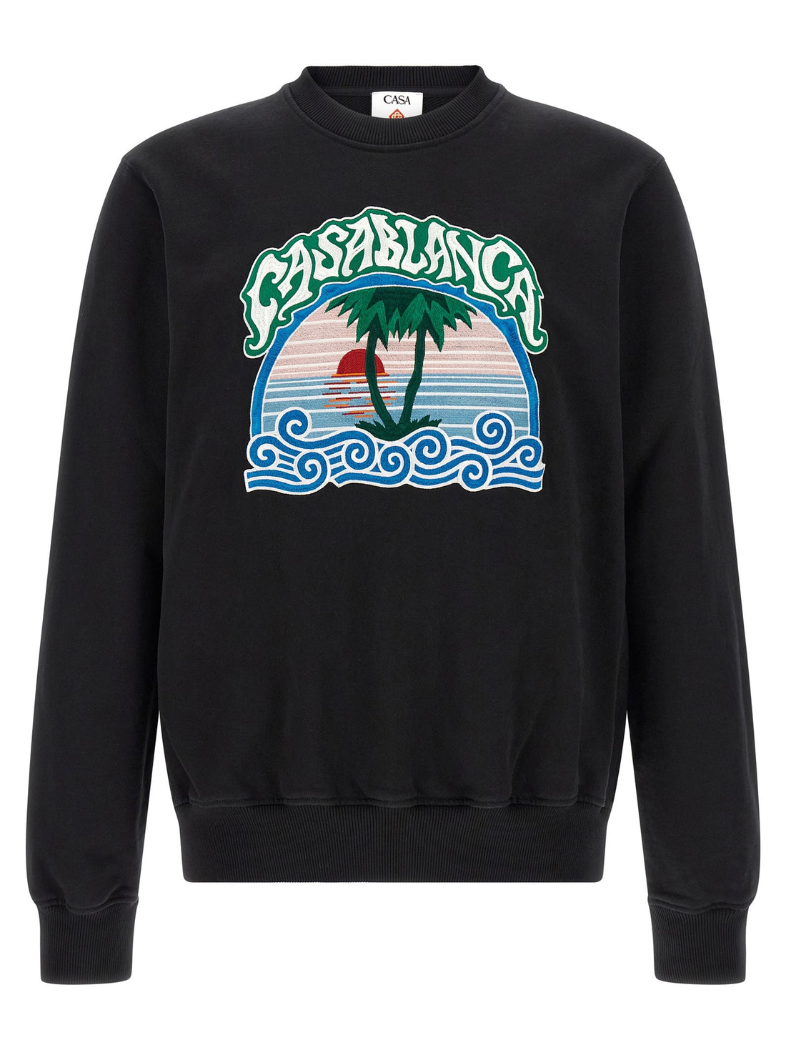 CASABLANCA - 'Palm Tree Emblem' embroidered sweatshirt Black
