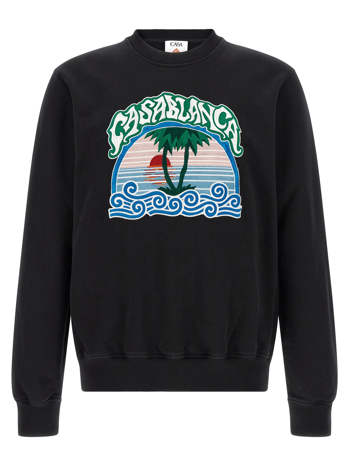 CASABLANCA - 'Palm Tree Emblem' embroidered sweatshirt Black