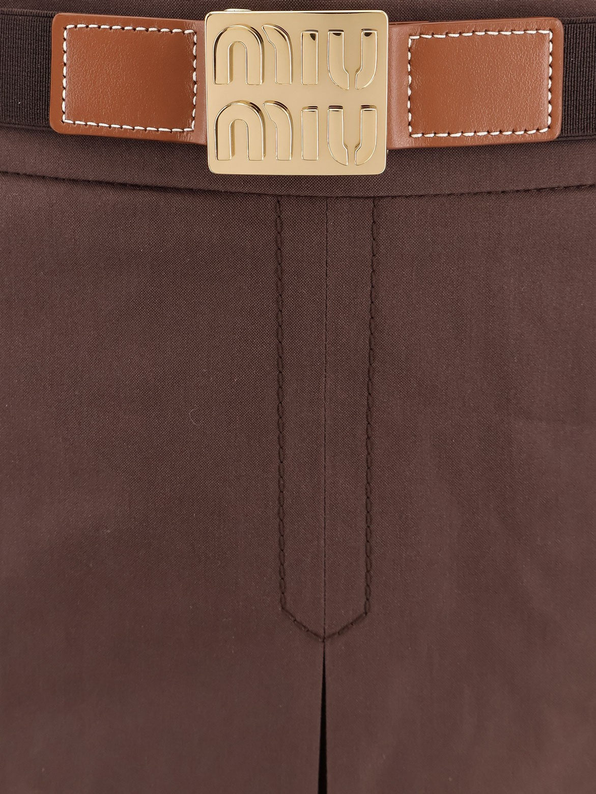 Panama pleated mini skirt with belt