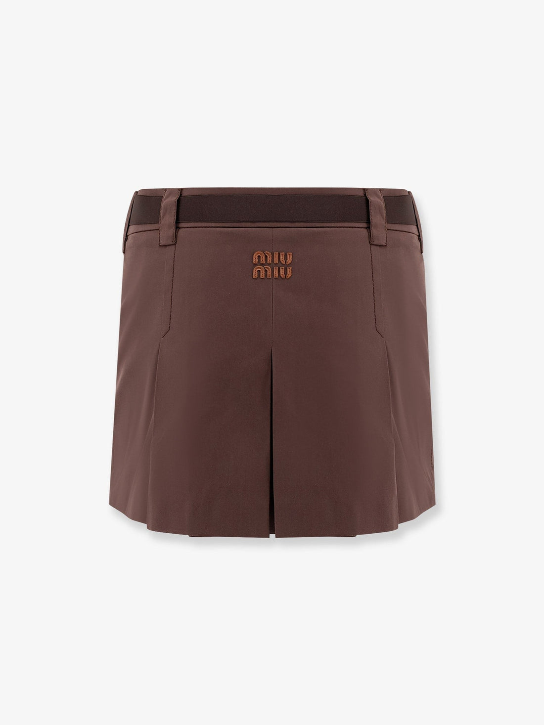 Panama pleated mini skirt with belt