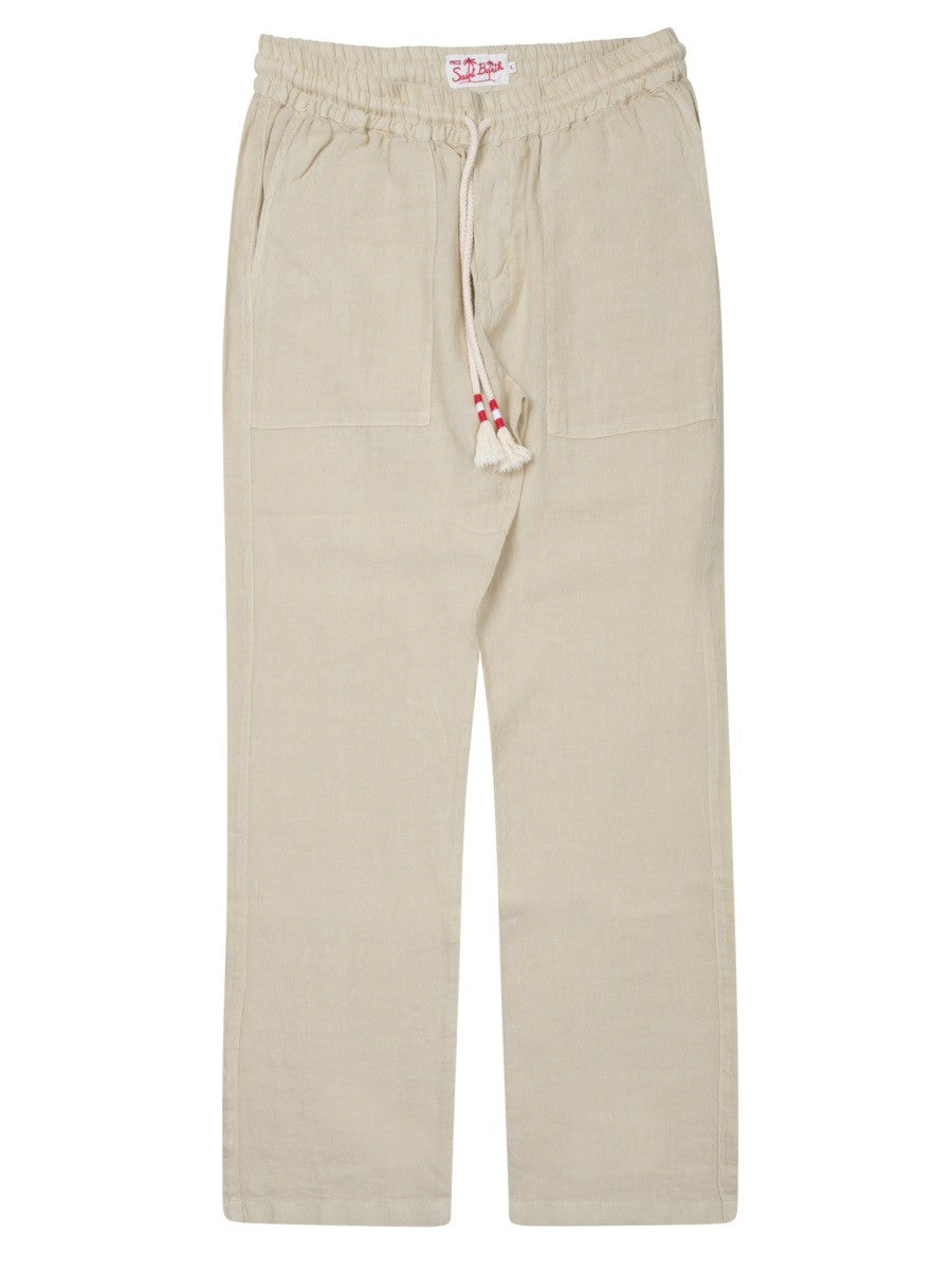 MC2 SAINT BARTH - PANTALONE "CALAIS" IN PURO LINO beige