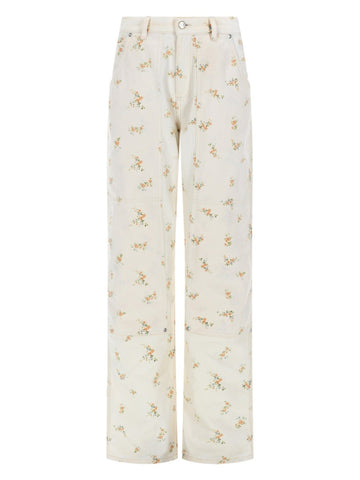 msgm msgm - PANTALONE CON MOTIVO FLOREALE