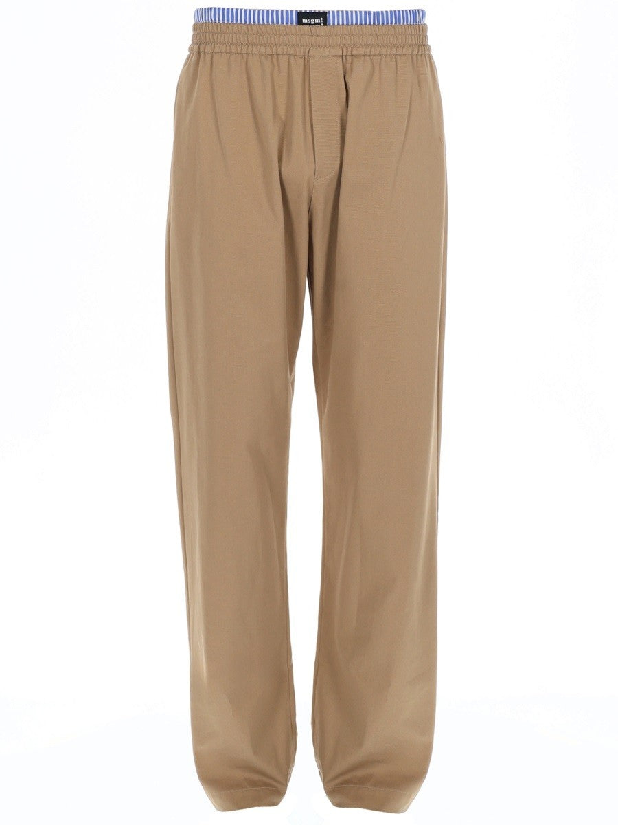 msgm msgm - PANTALONE IN COTONE CON DOPPIO ELASTICO