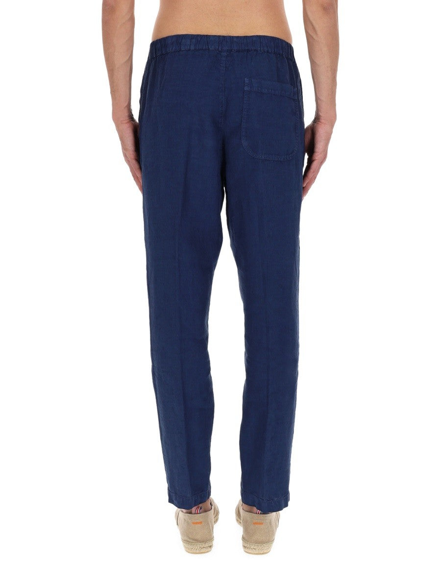 120% LINO - PANTALONE IN LINO CON COULISSE