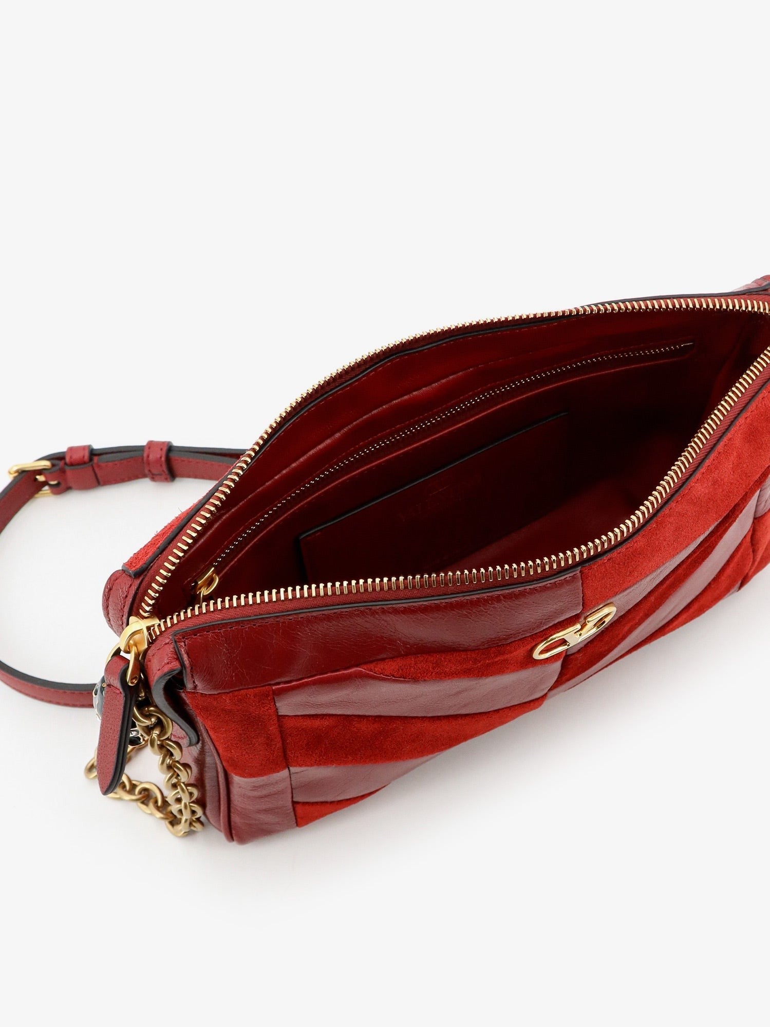 Valentino Garavani Valentino Garavani - Panthea suede and leather crossbody bag