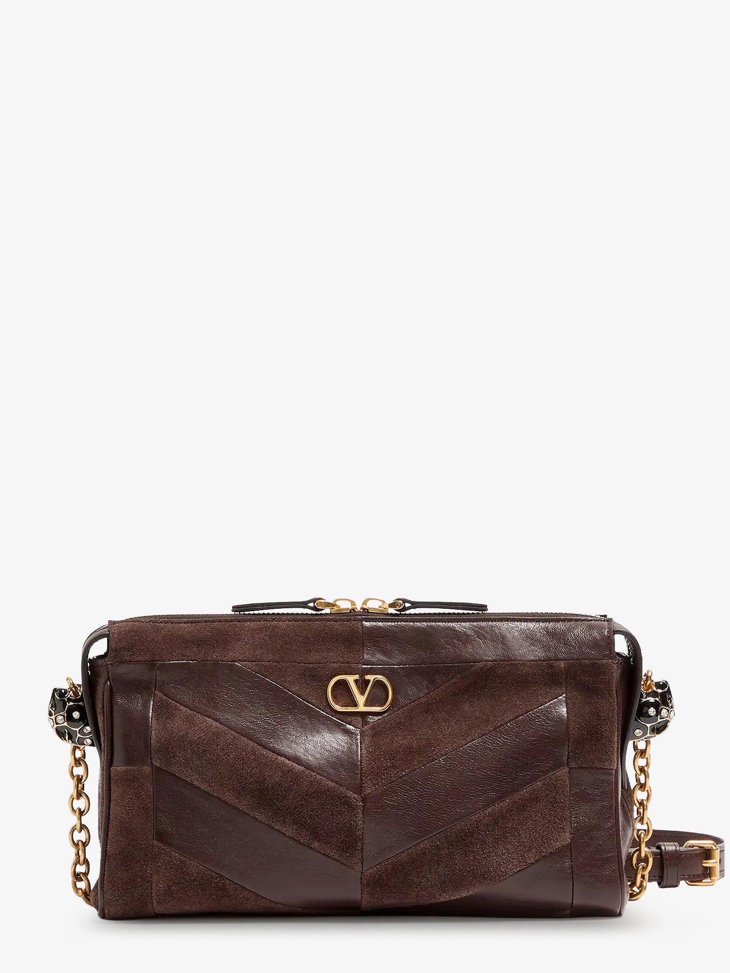 Valentino Garavani - Panthea suede and leather crossbody bag