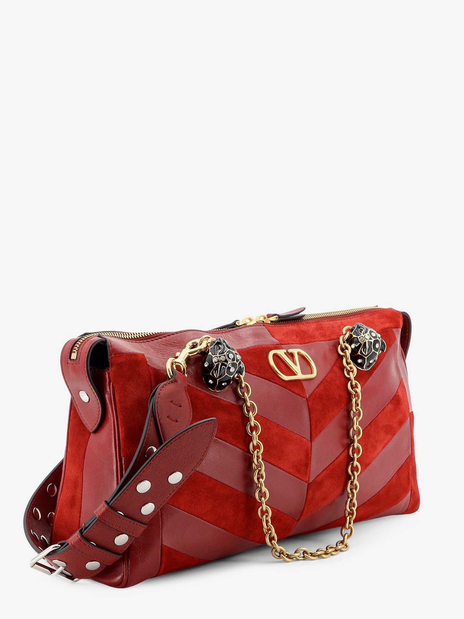 Valentino Garavani Valentino Garavani - Panthea suede and leather crossbody bag