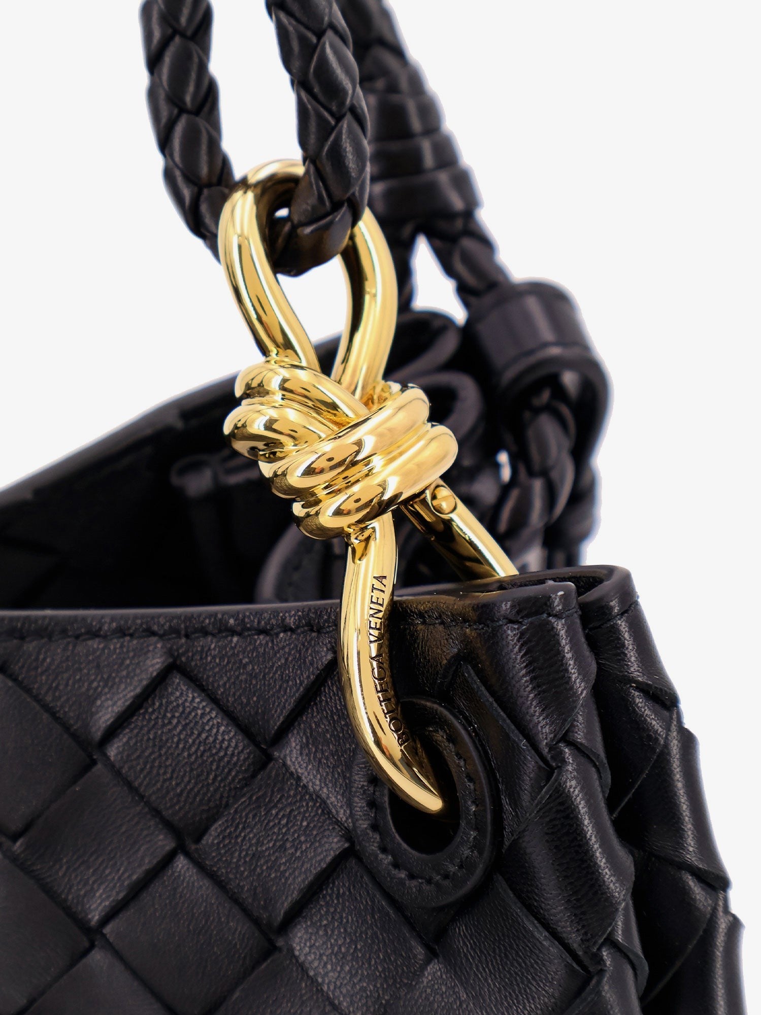 Bottega Veneta Bottega Veneta - Parachute leather shoulder bag with Intrecciato motif and Knot detail