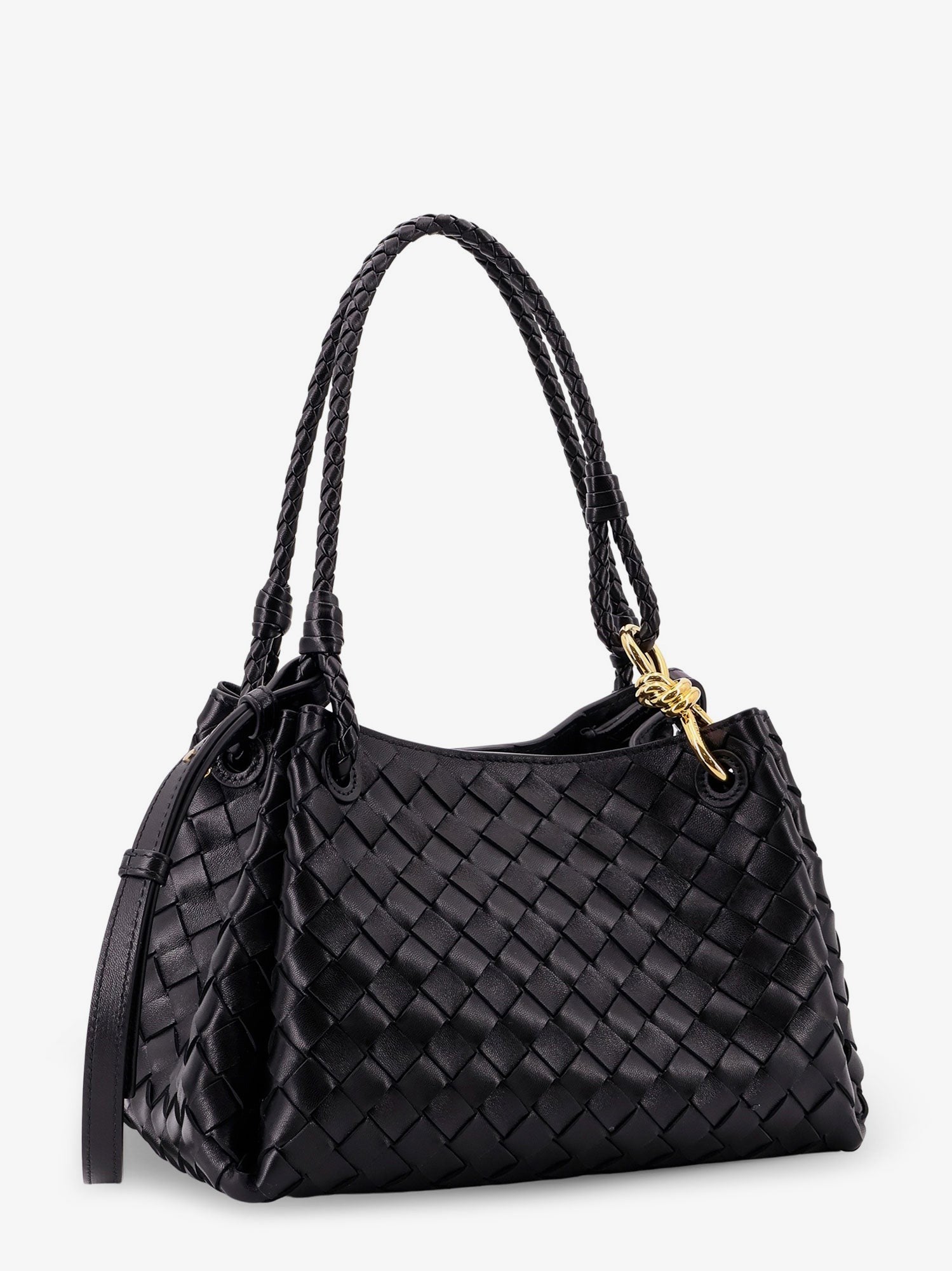 Bottega Veneta Bottega Veneta - Parachute leather shoulder bag with Intrecciato motif and Knot detail
