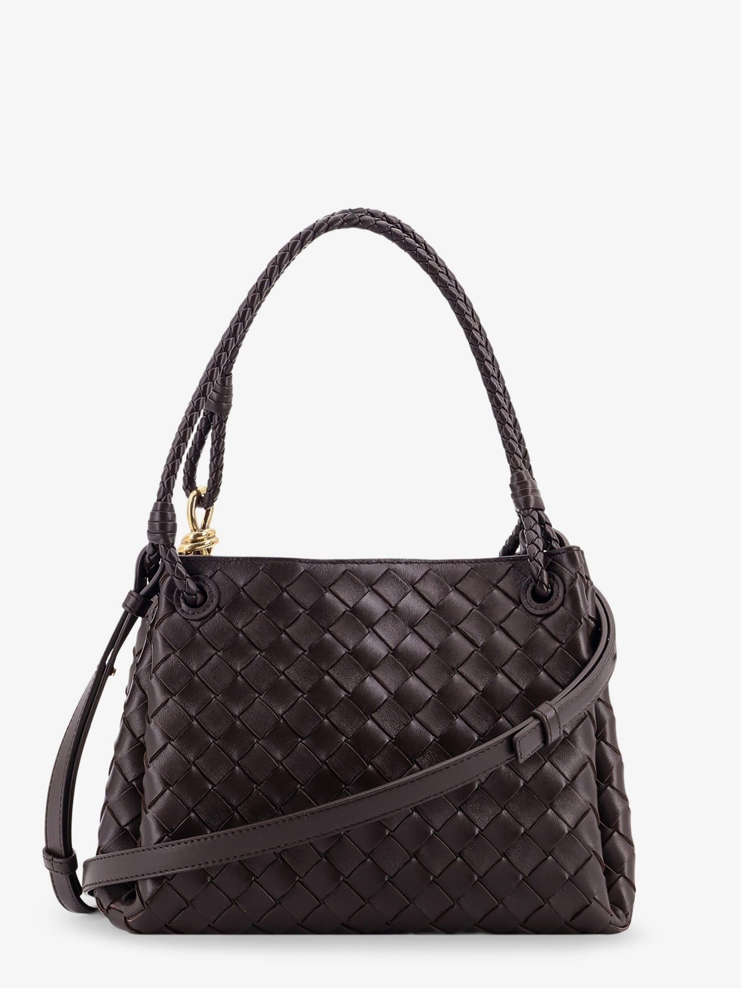 Bottega Veneta - Parachute leather shoulder bag with Intrecciato pattern and Knot detail parachute-leather-shoulder-bag-with-intrecciato-pattern-and-knot-detail