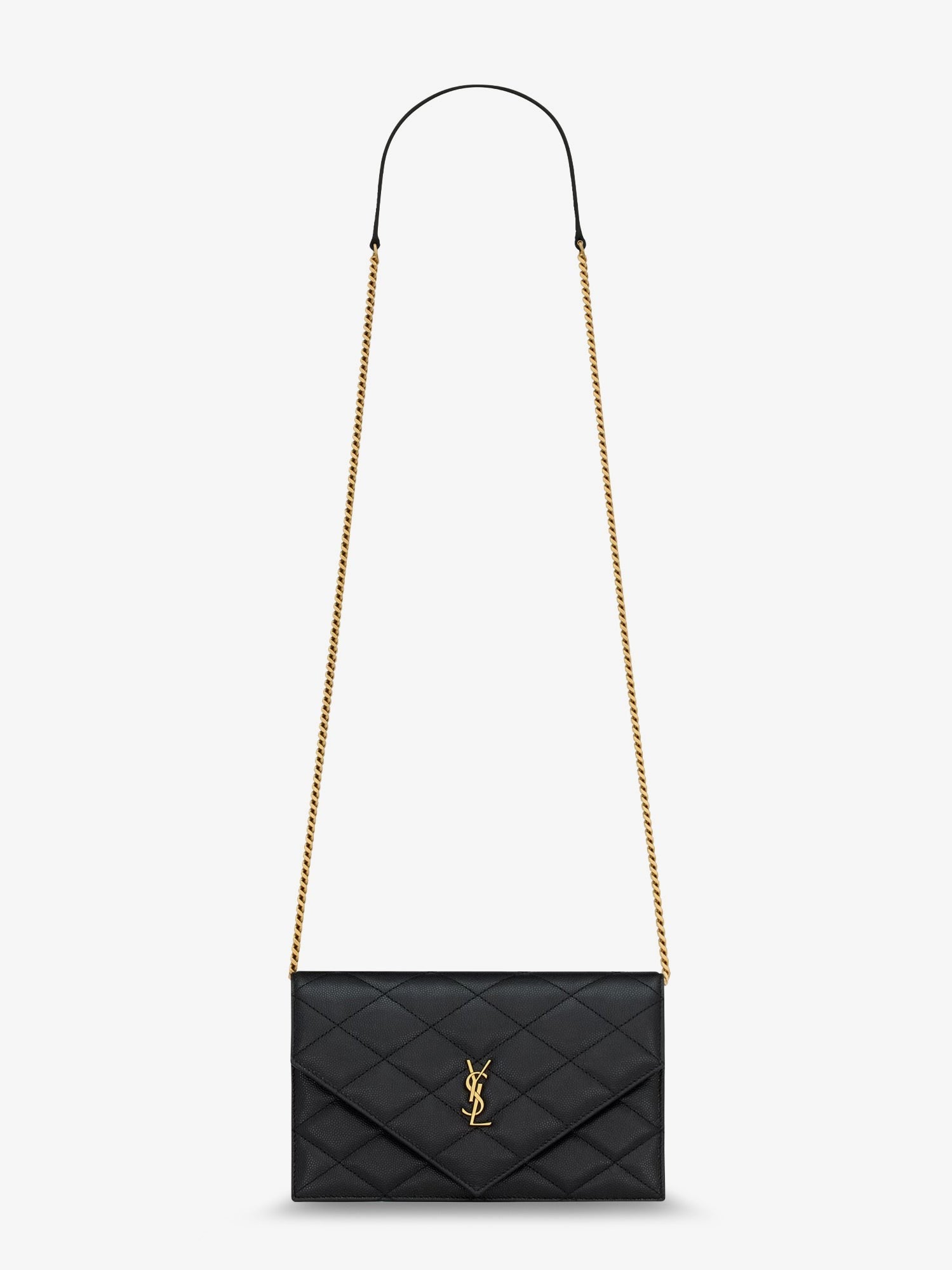 Saint Laurent - Paris leather crossbody bag with metal Cassandre logo