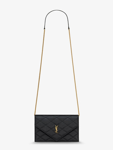 Saint Laurent - Paris leather crossbody bag with metal Cassandre logo