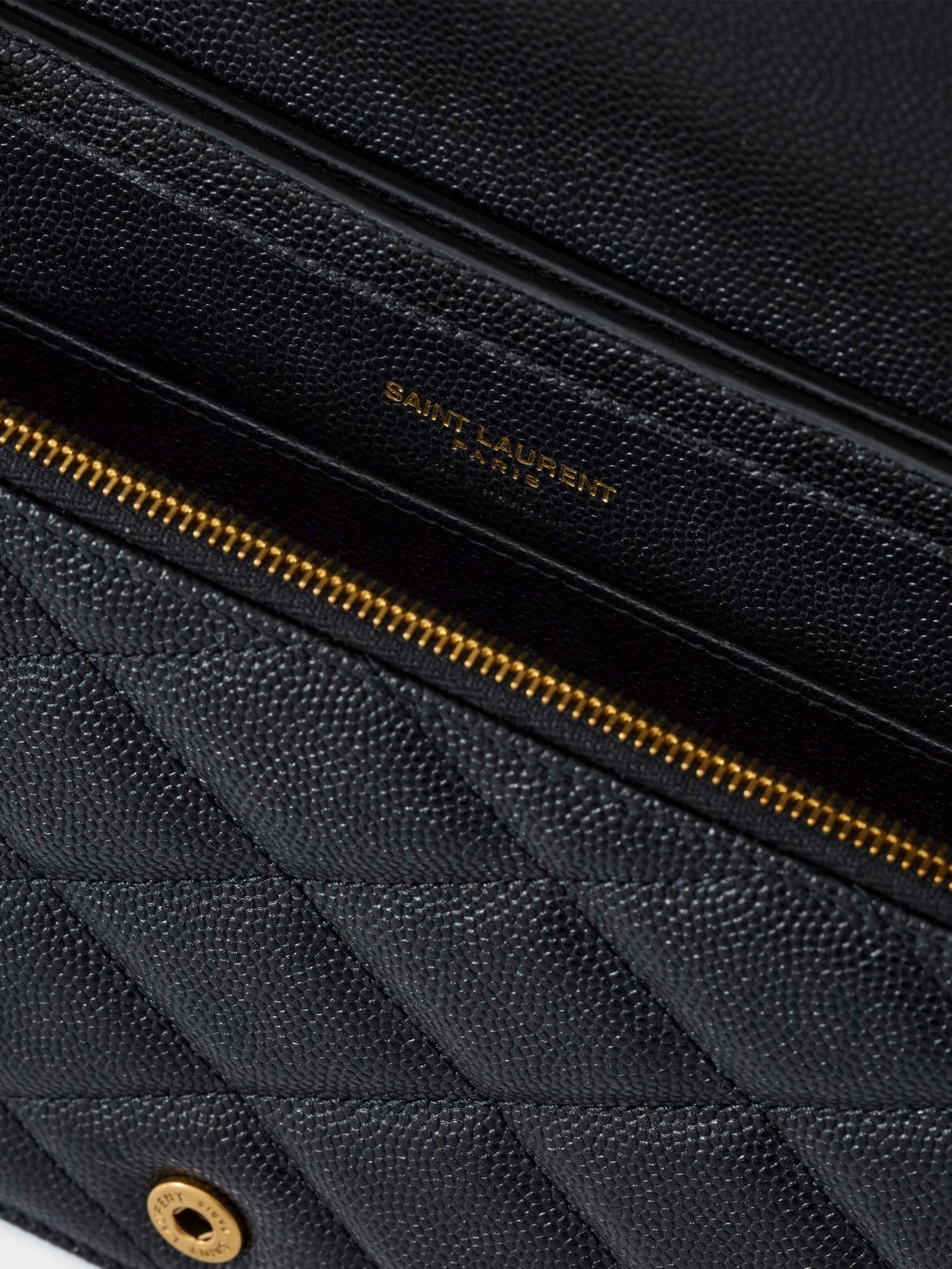 Saint Laurent - Paris leather crossbody bag with metal Cassandre logo