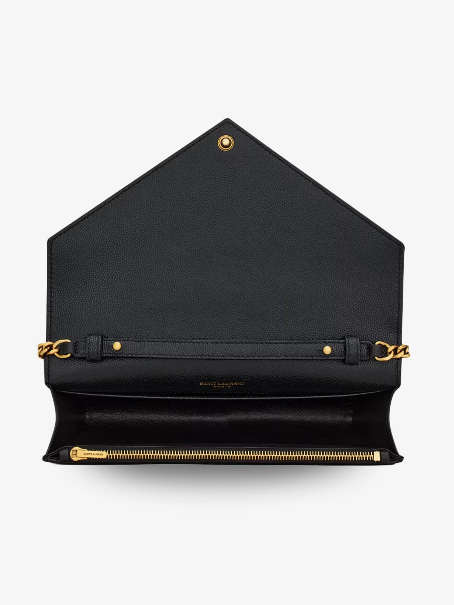 Saint Laurent - Paris leather crossbody bag with metal Cassandre logo