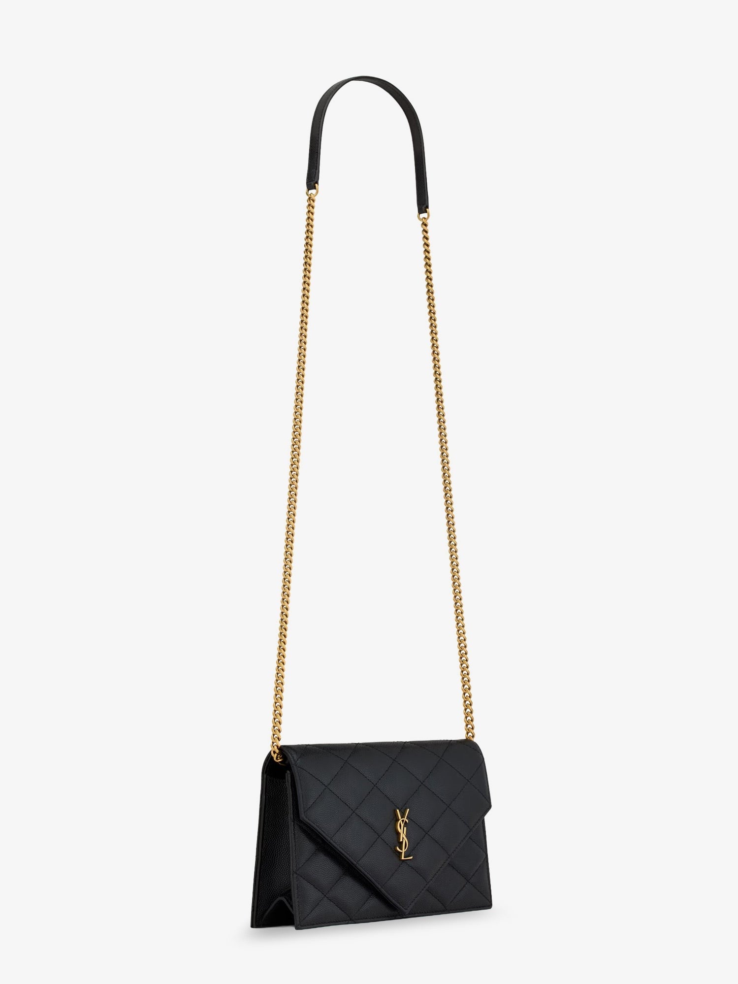 Saint Laurent - Paris leather crossbody bag with metal Cassandre logo